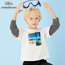 simbanana sibana boys T-shirt long sleeve children Base shirt autumn cotton fake two pieces