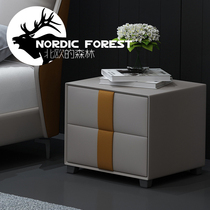  Nordic modern minimalist bedside table Fashion small locker suitable for small apartment storage cabinet Bedside cabinet two-drawer cabinet