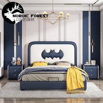 Childrens bed Boy 1 5 m 1 8m Nordic minimalist solid wood bed linen beds European-style high box storage Prince furniture