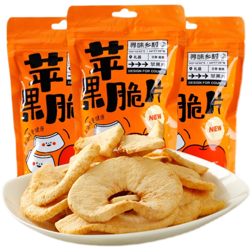 (Cool Qin) Lilly County Cool Qin Apple Crisp Slices 4 Bagged Fresh Casual Snacks Open Bag Ready-to-eat-Taobao