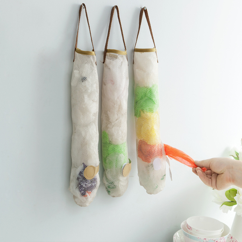Creative Storage Mesh Bag Kitchen Wall Hanging Bag Sub Bagging Mesh Garbage Bag Extraction Bag Fruits And Vegetables Cashier Bag