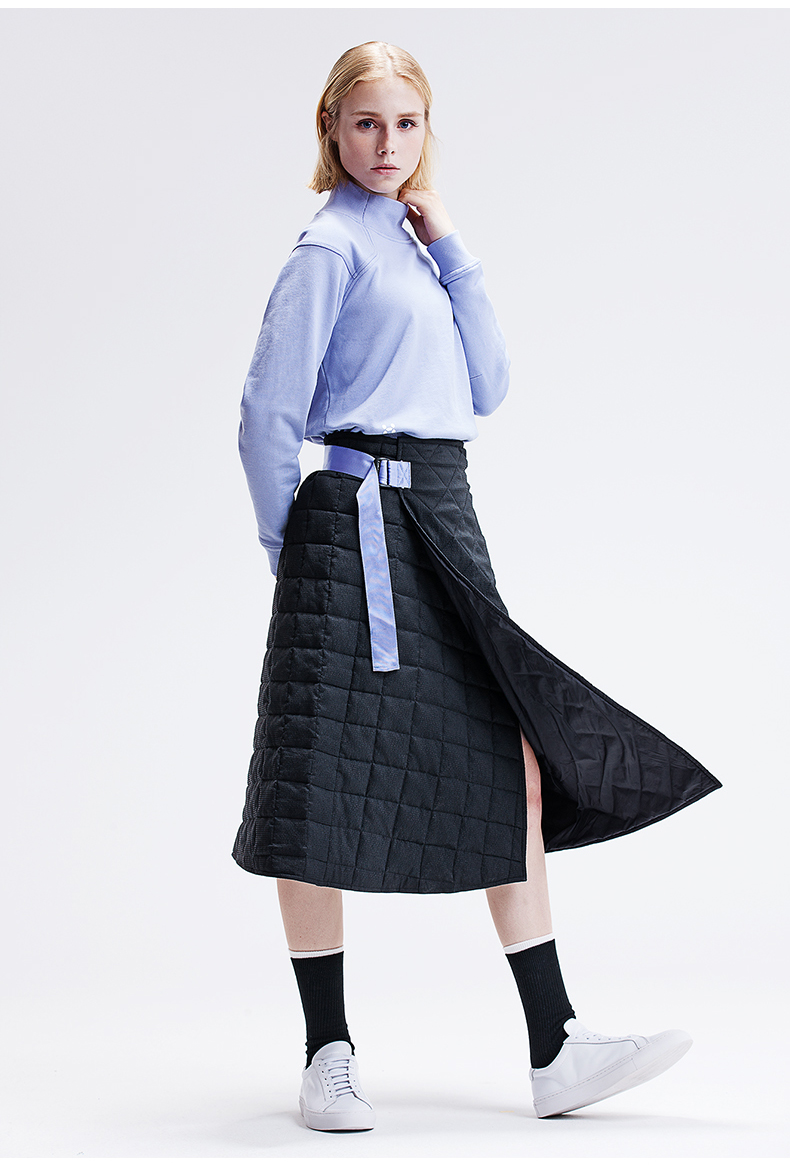 Váy HOTSUIT của Mỹ trong đoạn văn dài một chiếc váy eo cao đã mỏng mùa thu ngoài trời chạy bộ thể thao váy nữ - Trang phục thể thao quần short nữ the thao