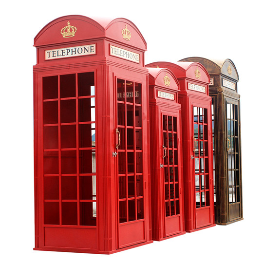 Large Iron Art Mall Display Props, Pink Telephone Booth Mailbox Ornaments, Holiday Supermarket Floor-Standing Soft Decoration