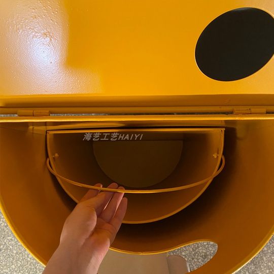 Железная полукруглая масляная бочка в стиле ретро, мусорное ведро, креативная трубка для домашнего хранения, практичный реквизит, настенные декоративные украшения