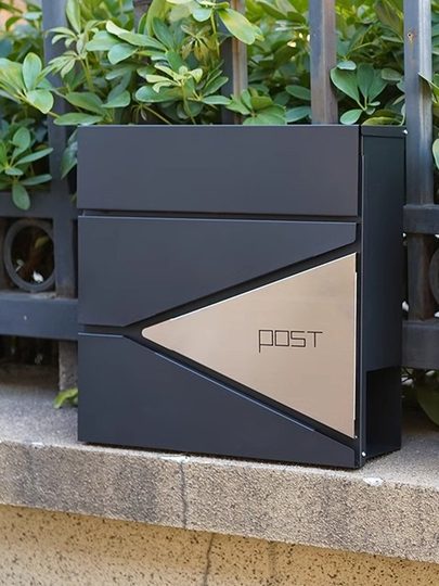 Moderner, leichter Luxus-Edelstahl-Briefkasten zur Wandmontage mit Zeitungsständer, Briefkasten, Briefkasten, Meinungskasten, einfach zu installierender Zeitungskasten für den Außenbereich