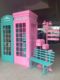 Trendy Store Decoration Iron Art Pink Telephone Booth Storage Cabinet Mailbox Vintage Street Sign Large Props