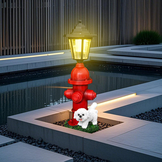 Новый трансграничный пожарный гидрант, украшение из смолы для собак, солнечное украшение для сада, двора, газона, водонепроницаемое