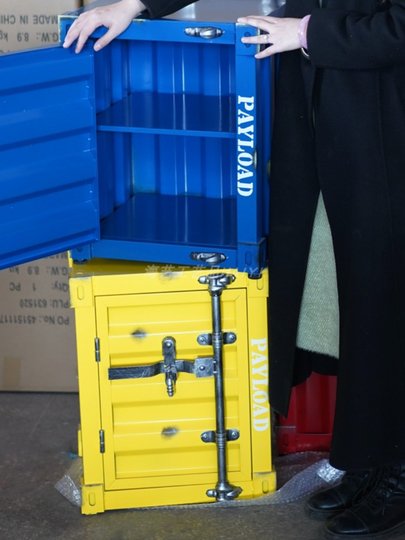 Retro Iron Metal Container Storage Cabinet Bedside Creative Industrial Style European and American Cabinet Bar Counter Decorative Cabinet