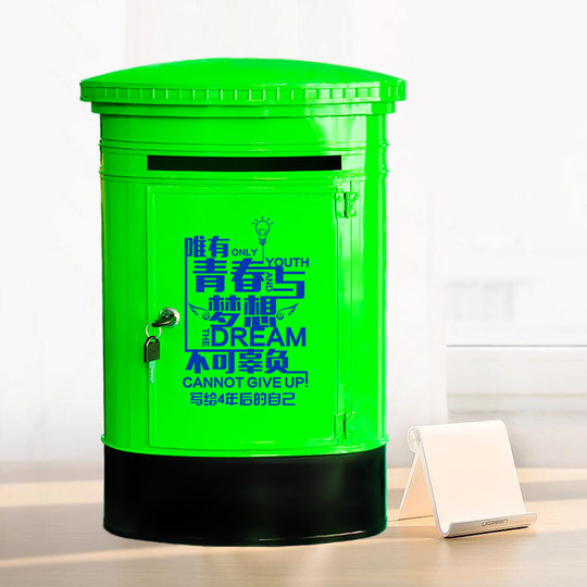 欧式英伦风铁艺带锁挂墙信报箱募捐箱爱心箱意见箱投票箱学校