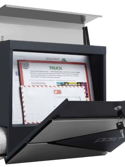 Moderner, leichter Luxus-Edelstahl-Briefkasten zur Wandmontage mit Zeitungsständer, Briefkasten, Briefkasten, Meinungskasten, einfach zu installierender Zeitungskasten für den Außenbereich