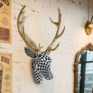 Cross-Border Deer Head Wall Hanging Animal Head Statue Antler Pendant Home Furnishings Living Room Entrance Decoration