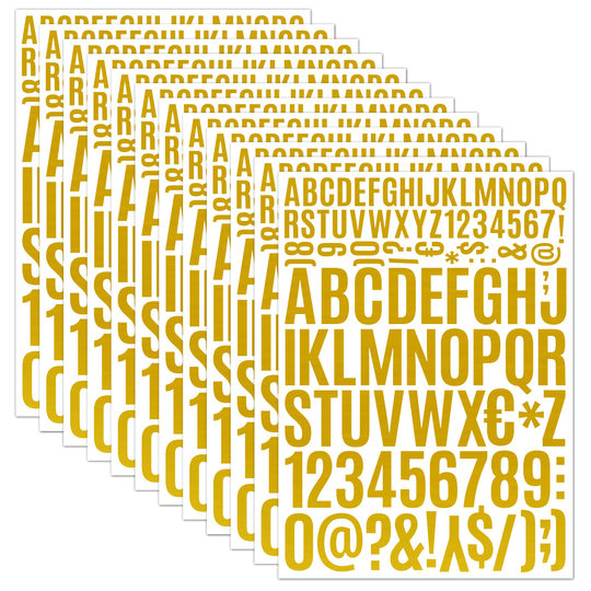 烫金信箱字母贴纸防水数字符号手账贴纸diy装饰大号英文自粘贴