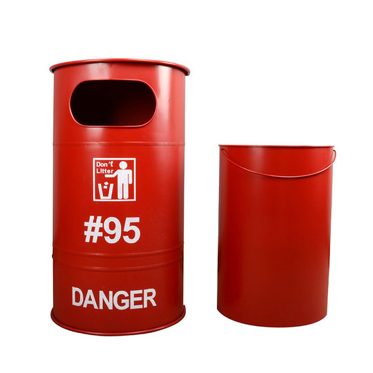 Железная полукруглая масляная бочка в стиле ретро, мусорное ведро, креативная трубка для домашнего хранения, практичный реквизит, настенные декоративные украшения