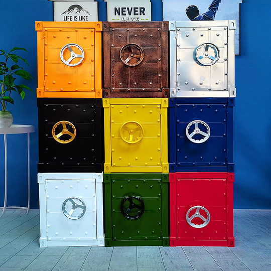 Железный шкаф для хранения в индустриальном стиле, ретро-железная прикроватная тумбочка, декоративный ящик, ностальгический контейнер-сейф