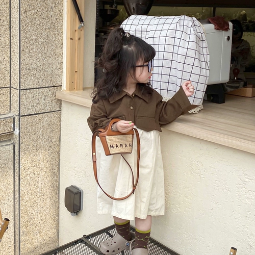 Детская сумка, летняя соломенная сумка через плечо для выхода на улицу для принцессы