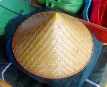 Factory direct bamboo woven straw hat big edge straw hat Farmer hat Travel rain cap three-leaf bamboo hat