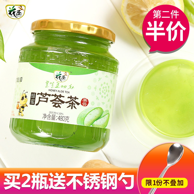 Huasheng Honey Aloe Vera Tea 480g Honey refining fruity tea jam Modern craft brewing drink Drink