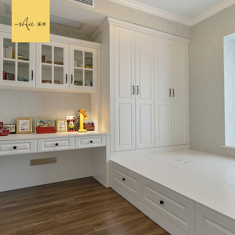 Creek shore tatami to make book room tatami children's room collapse Mi Integrated Desk Bookcase Full House Custom Set To Do It.