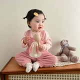 Весенний милый комбинезон для раннего возраста, комплект для девочек