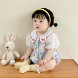 Боди для девочек, наряд маленькой принцессы, детская летняя милая кукла, короткий рукав, кукольный воротник