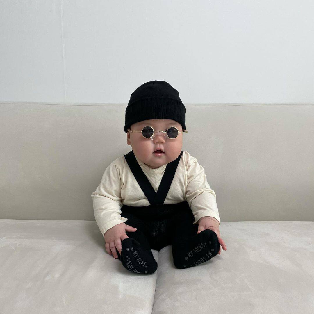 Recessed styling BI into children's round frame retro metal sunglasses baby small glasses sunglasses (delivery mirror box) -Taobao