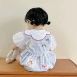 Боди для девочек, наряд маленькой принцессы, детская летняя милая кукла, короткий рукав, кукольный воротник