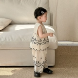 Детский комбинезон, раздельные штаны, комплект, летняя одежда, милый жилет, в западном стиле