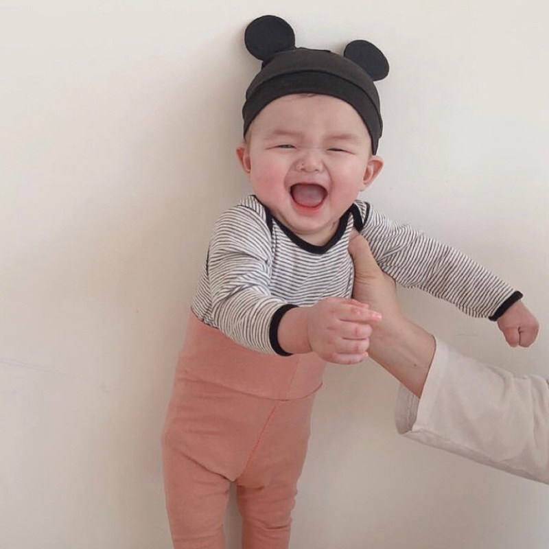 Korean version of super cute baby hat 100 days male and female baby cute big ears sleeve head hat-Taobao