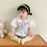 Боди для девочек, наряд маленькой принцессы, детская летняя милая кукла, короткий рукав, кукольный воротник