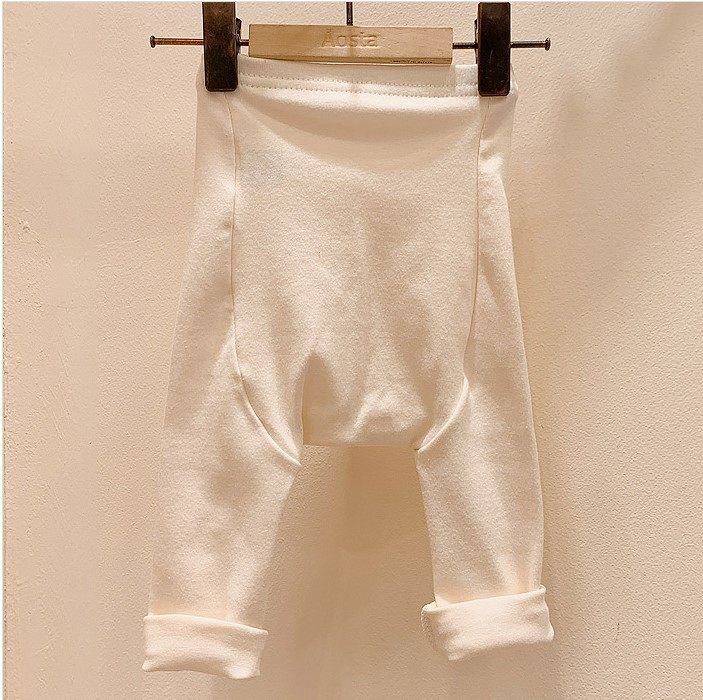 2022 Chunqiu South Korean hominin baby simple 100 lap pure cotton large PP inner lap pants baby double gear high waist pants