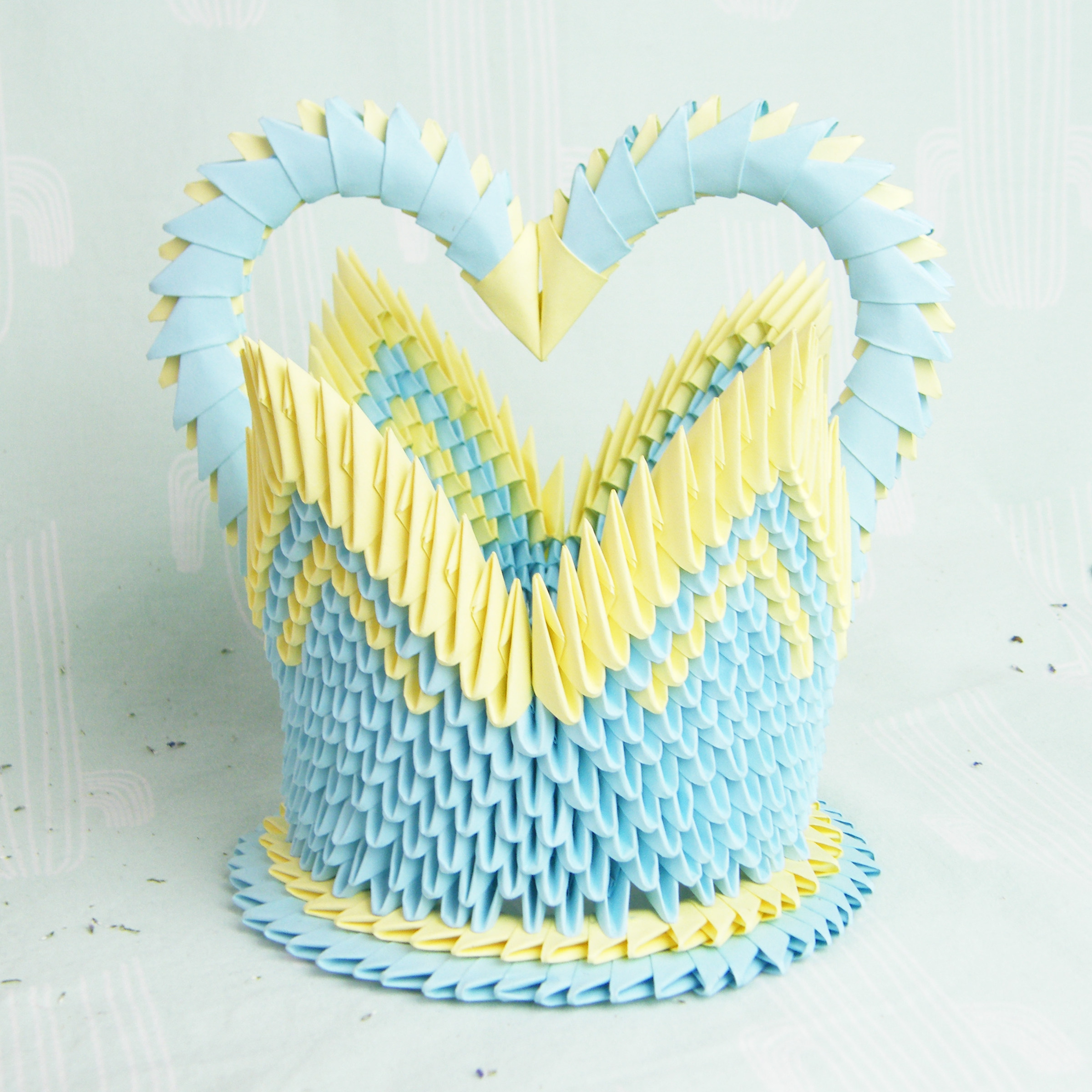 Primary and secondary school students handmade homework origami semi-finished products inserted paper flower basket triangle inserted origami material package