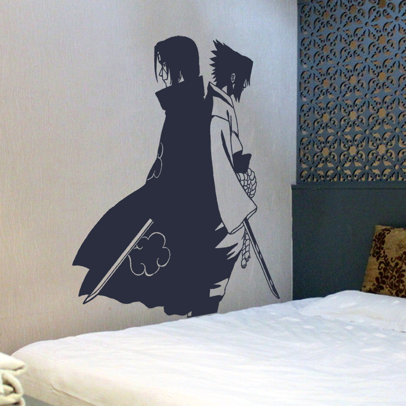 Naruto poster paper Naruto Sasuke wall sticker Self-adhesive dormitory bedroom anime college bed head interior decoration