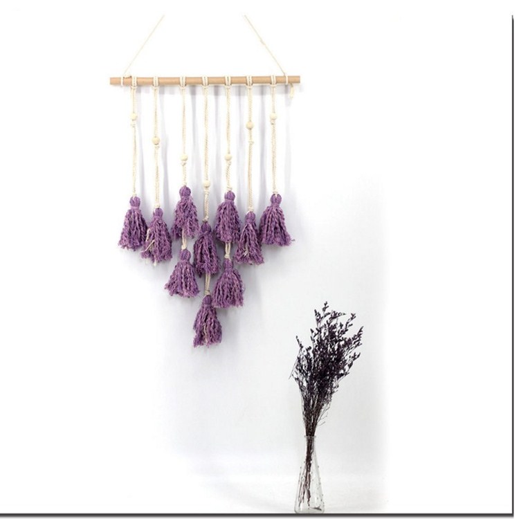 Ấm S. Bắc Âu Van màu tấm thảm tua rua Trang trí tường dệt tay Bohemian Trang trí văn học đơn giản - Tapestry Thảm treo tường có lớn
