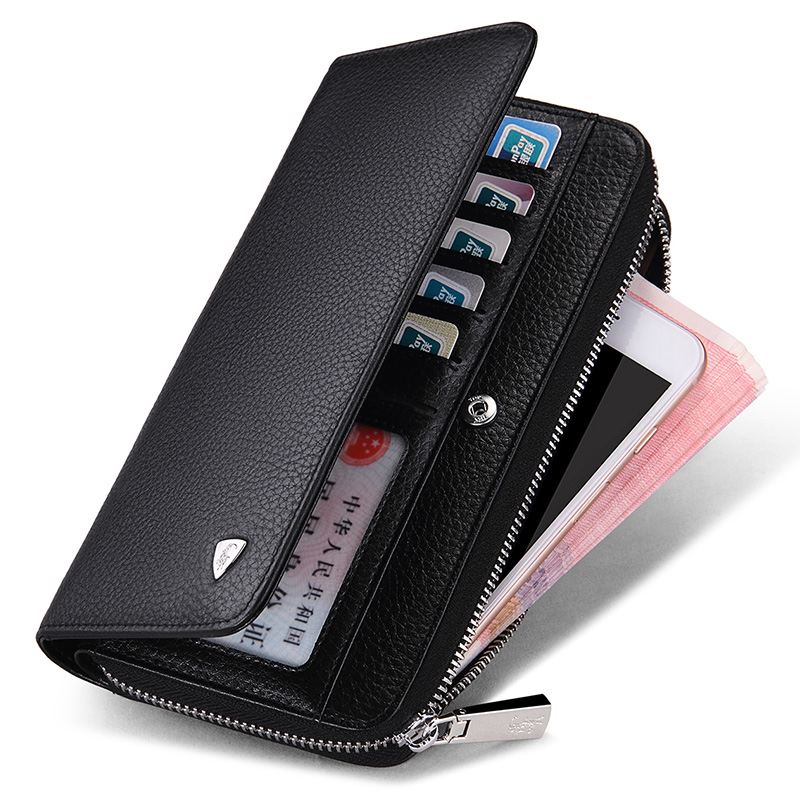 Emperor Ralph Lauren polo men's wallet long version first layer leather mobile phone bag business fashion youth wallet large capacity handbag
