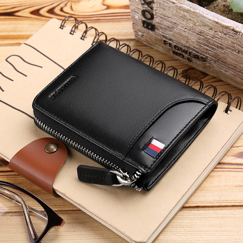 King Ralph Lauren Polo Driver's License Leather Case Wallet Men's Short Leather Wallet Wallet Vertical Zipper Coin Purse Men