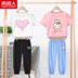 Ít Daisy Kids cô gái Set 2020 mới mùa hè ngắn tay áo Đối với 12-Year-Old Cô gái Sonnial Summer Summer ăn mặc. 