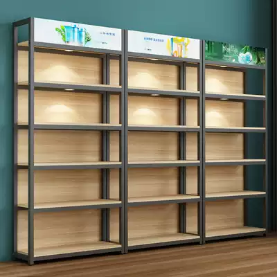 Shelf rack Steel wood multi-layer supermarket iron rack Convenience store container simple multi-function cabinet Product display rack