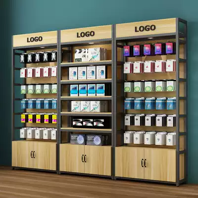Mobile phone store pendant display rack supermarket shelf rack with adhesive hook multi-layer jewelry convenience store product display cabinet