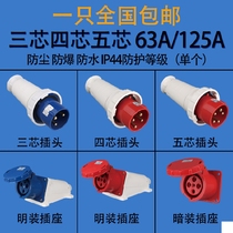 Waterproof aviation explosion-proof connector Light and dark industrial plug socket 3 core 4 core 5 core 63A 125A IP67
