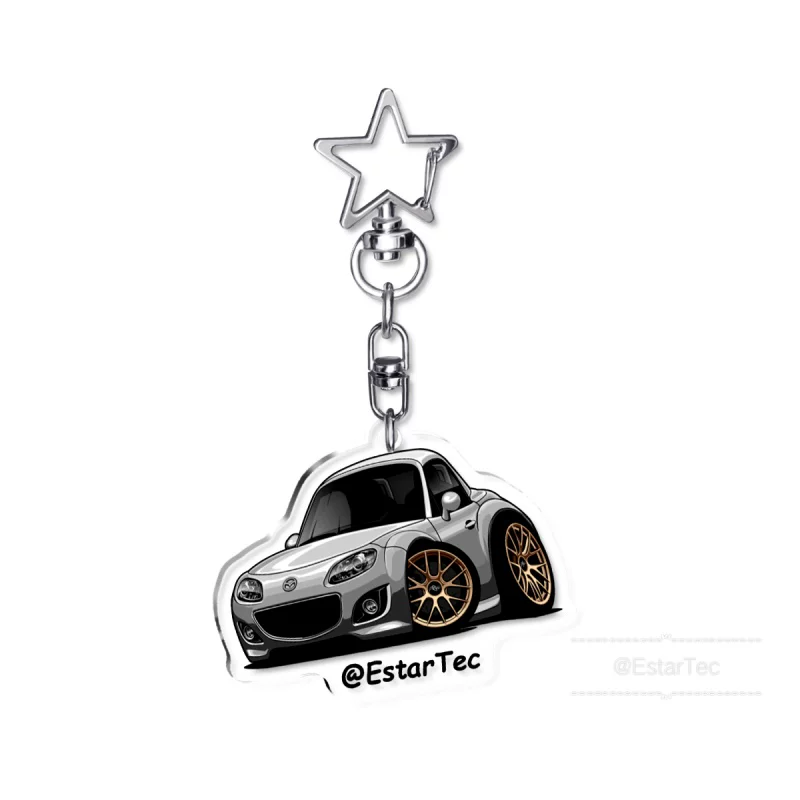Прозрачный ламинатированный брелок для ключей Mazda MX 5 Miata NC Roadster mx5【MX-5】