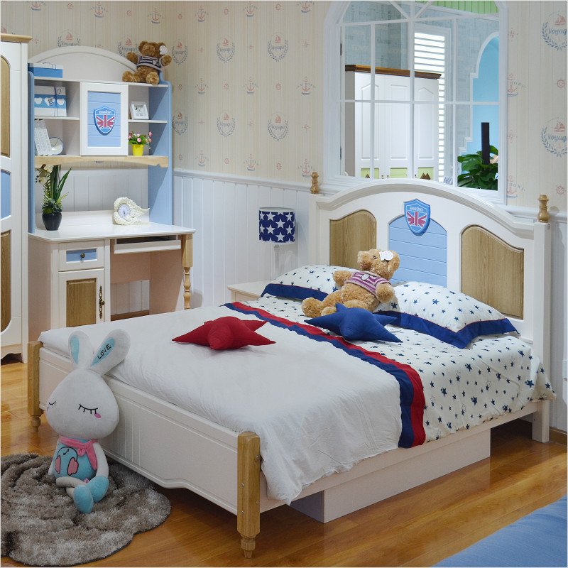 Mediterranean Children's Bed With Drawers 1 5 m Boys Suite Furniture Combination Kid Princess Containing Bed