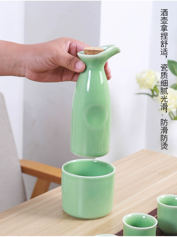 Ba hai ấm rượu gốm lẩu vàng rượu vang trắng rượu sake nhà rượu vang rượu vang ấm rượu ly nhỏ hầm rượu ba ba ly uống rượu vang đỏ cao cấp