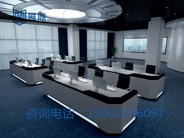 Brief monitoring and assembly monitoring desk steel wood structure monitoring bench Full-steel wood face Dingding-Taobao