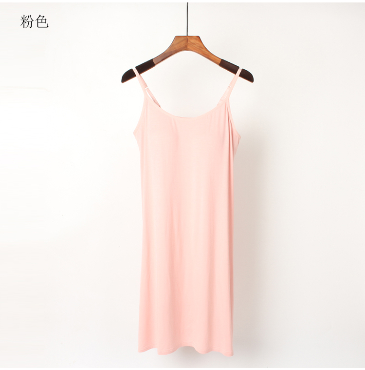 Nữ mùa hè Modal với bộ đồ ngủ ngực miễn phí áo ngực cup một dịch vụ nhà dài dây đai lỏng lẻo áo ngủ 2 dây