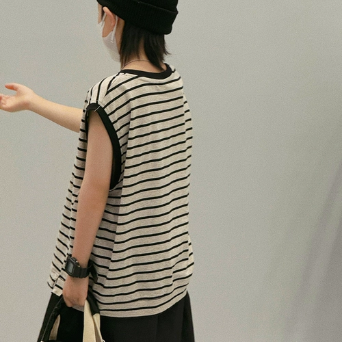 Тонкая детская майка для мальчиков, жилет для отдыха без рукавов, в корейском стиле, оверсайз