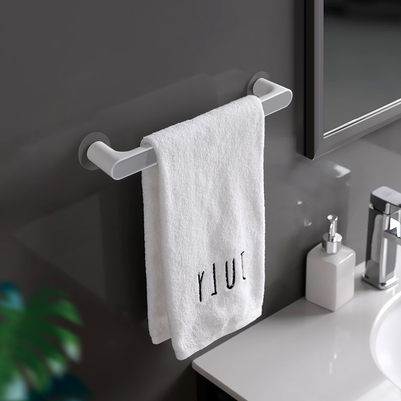 Towel Rod towel rack free of punch Practical dressing room Kitchen Bath Towel Hanging Pole Single Pole Rack Suction Cup Type