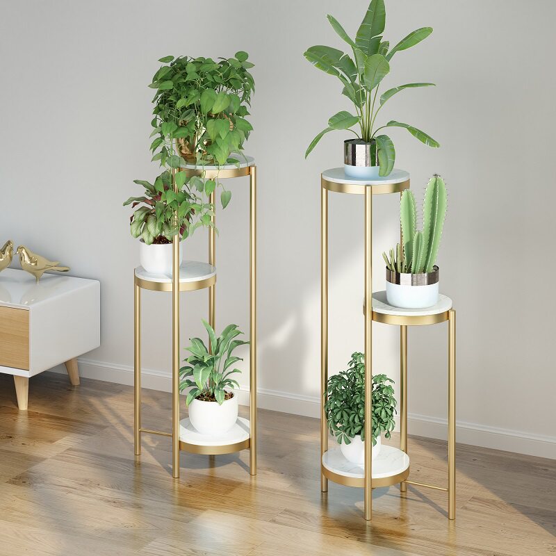 Minimalist light and luxurious marble set room floor-floor-type living-room modern flower-pot green-flower multilayer balcony flowers a few 