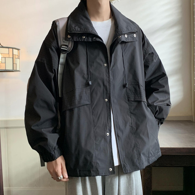 Fake Two-Piece Japanese-Style Windbreaker Jacket for Men, Autumn and Winter 2025 New Style, Cool and Versatile Casual Lapel Jacket
