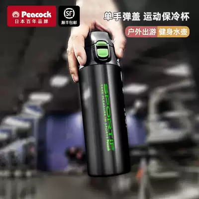 Japan peacock peacock sports warm cup stainless steel men and women outdoor outing fitness kettle 550ml