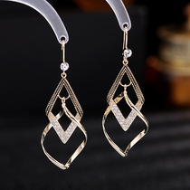 Suitable for round face hollowed-out diamond earrings 2020 New wave design Sensation Individuality Fashion Ear Hook Ear Ornaments